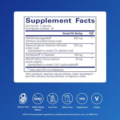 Pure Encapsulations PureSleep – Nighttime Relaxation Formula, 60 Capsules