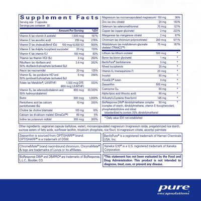Pure Encapsulations PureGenomics Multivitamin 60s – Genomic-Focused Multivitamin, 60 Capsules