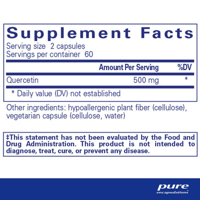Pure Encapsulations Quercetin 500 mg – Antioxidant Flavonoid Support, 120 Capsules