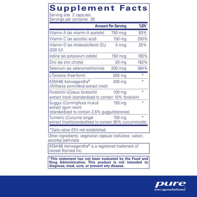 Pure Encapsulations Thyroid Support Complex – Comprehensive Thyroid Wellness Formula, 60 Capsules