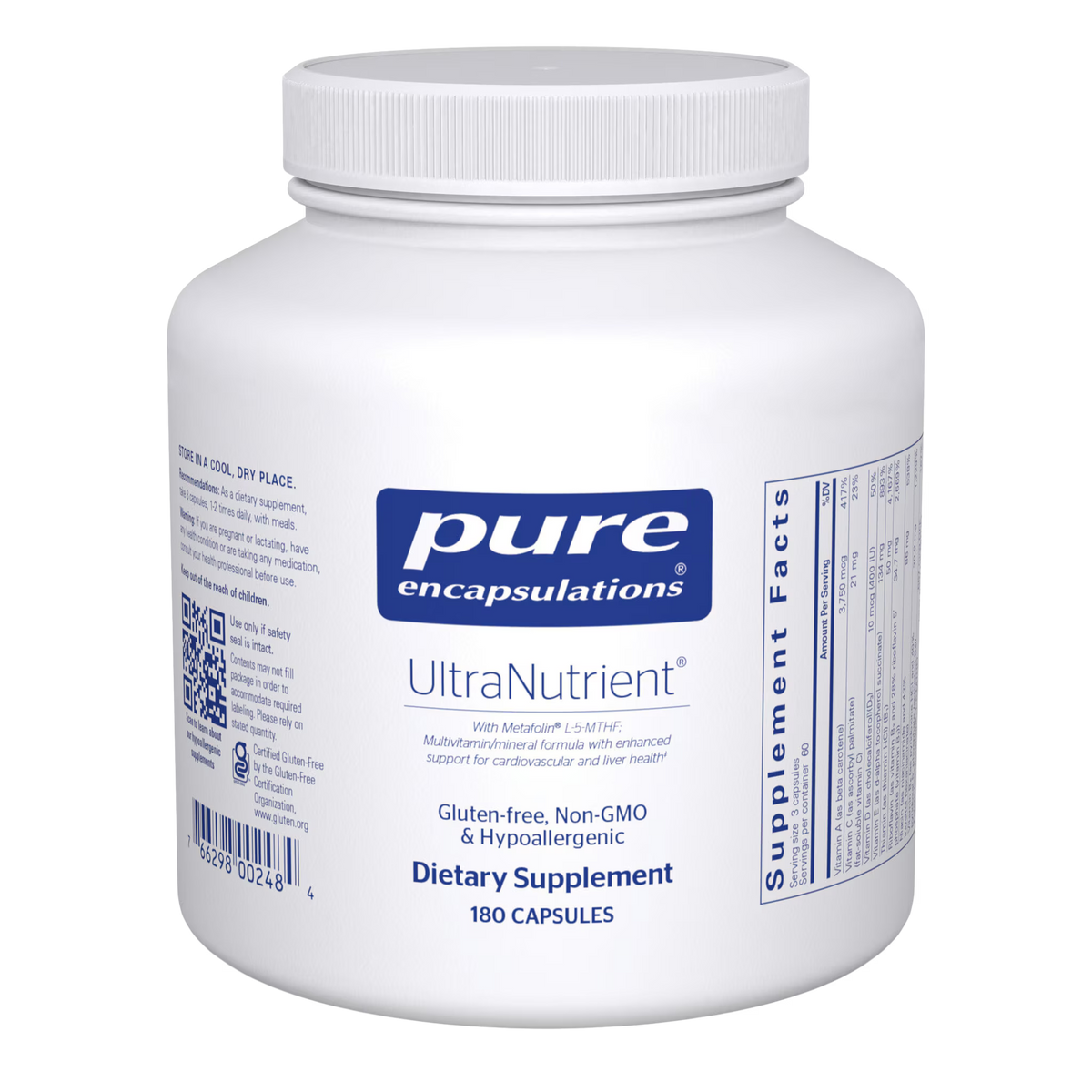 Pure Encapsulations UltraNutrient – Enhanced Daily Multivitamin Complex, 180 Capsules