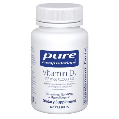 Pure Encapsulations Vitamin D3 5,000 IU (125 mcg) – High-Potency Vitamin D3, 120 Capsules