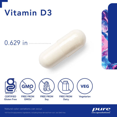Pure Encapsulations Vitamin D3 5,000 IU (125 mcg) – High-Potency Vitamin D3, 60 Capsules