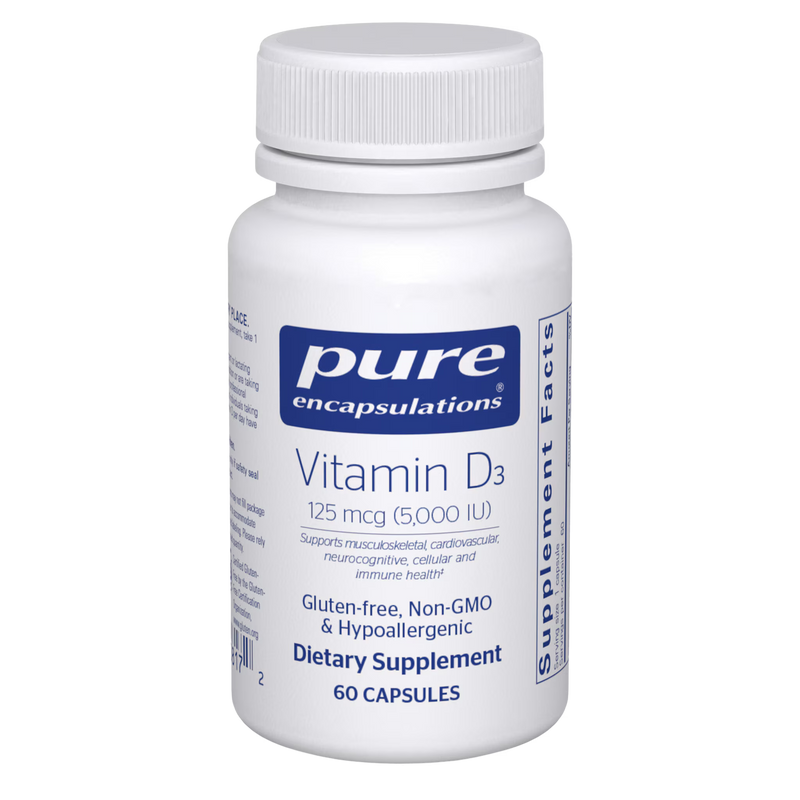 Pure Encapsulations Vitamin D3 5,000 IU (125 mcg) – High-Potency Vitamin D3, 60 Capsules