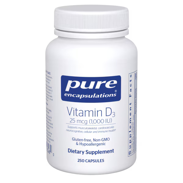 Pure Encapsulations Vitamin D3 1,000 IU – Bone And Immune Support, 250 Capsules