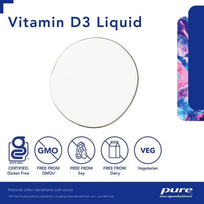 Pure Encapsulations Vitamin D3 Liquid 1,000 IU – High-Potency Liquid Vitamin D, 22.5 mL