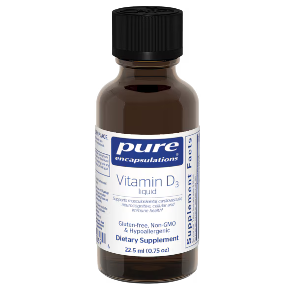 Pure Encapsulations Vitamin D3 Liquid 1,000 IU – High-Potency Liquid Vitamin D, 22.5 mL